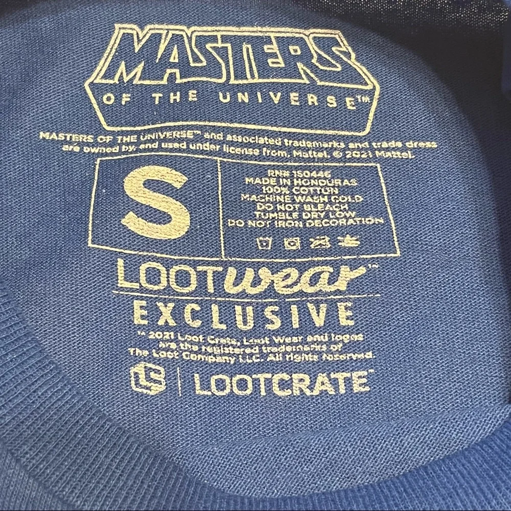 Masters of the Universe He-Man Men SZ‎ Small Blue Short Sleeve Shirt 80s Cartoon